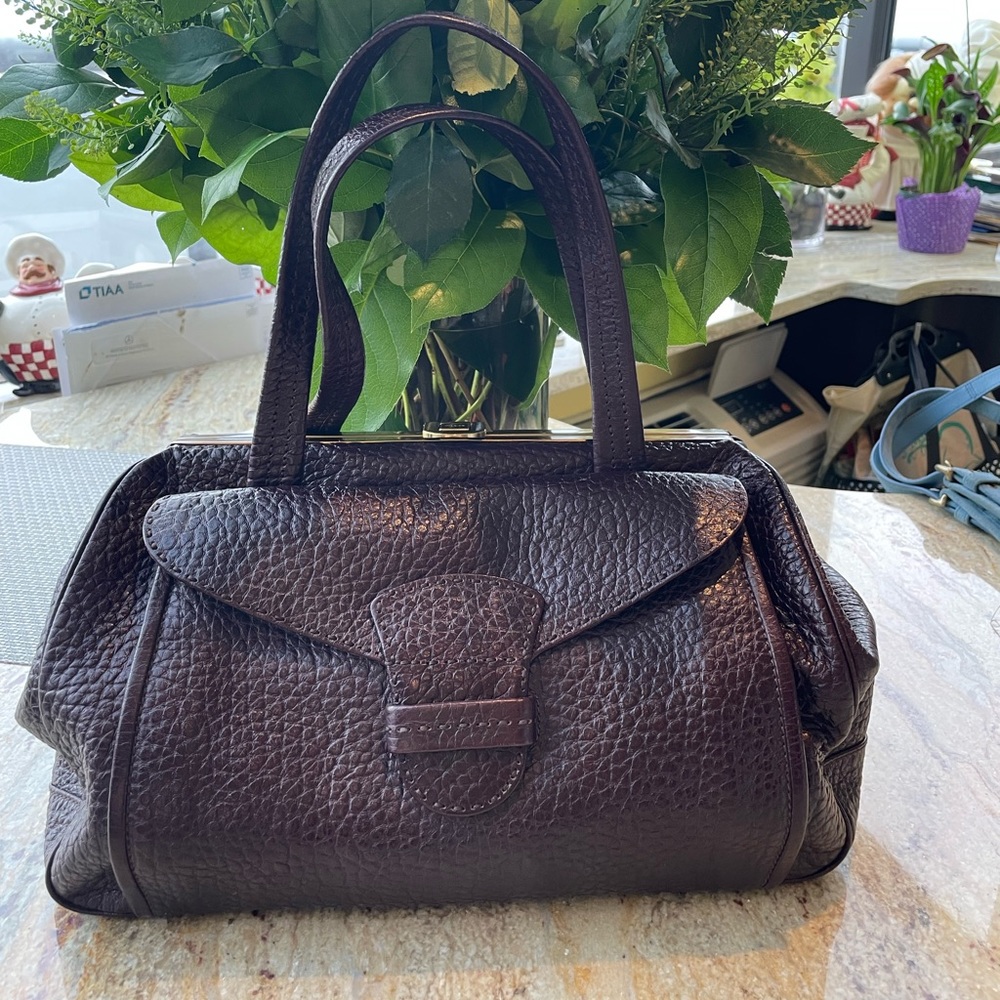 Vintage Prada runway fashion toga leather bag